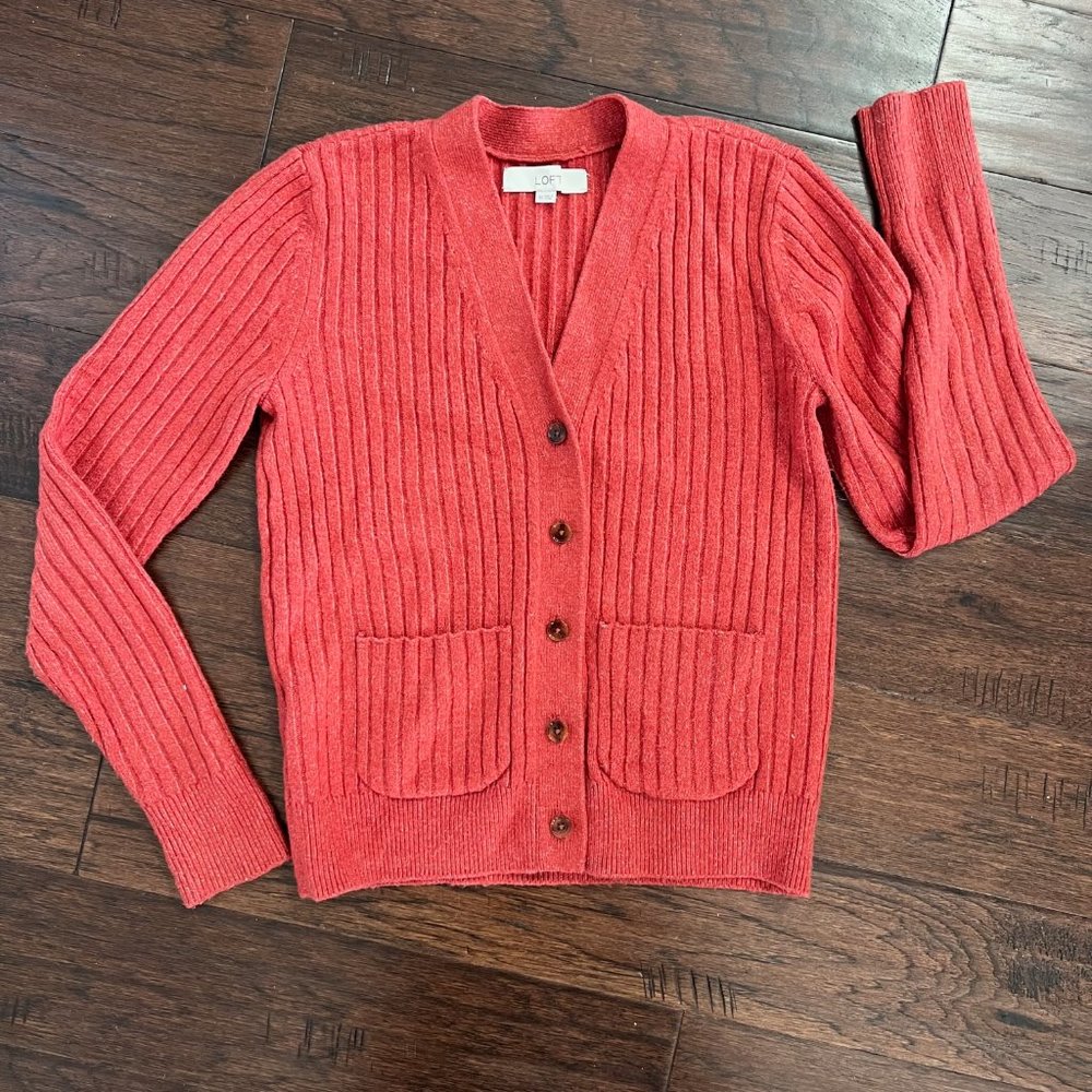 LOFT V-NECK BUTTON DOWN CARDIGAN SZ XS